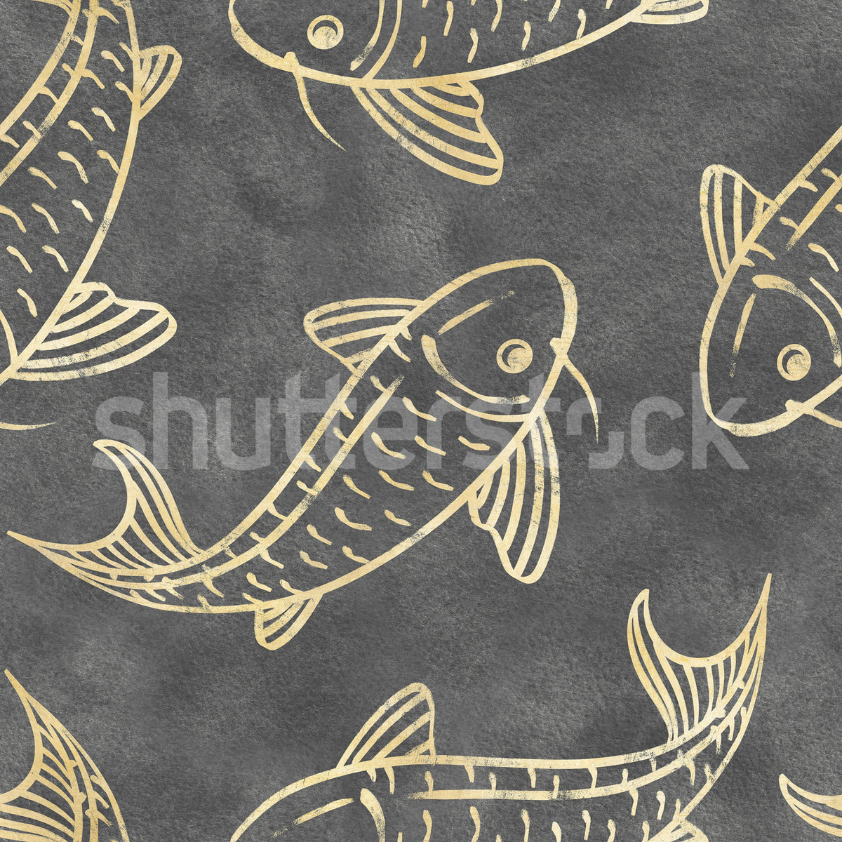 Koi Pond, Black Mural Wallpaper - pure wallpaper artwork