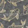 Koi Pond, Black Mural Wallpaper - pure wallpaper artwork