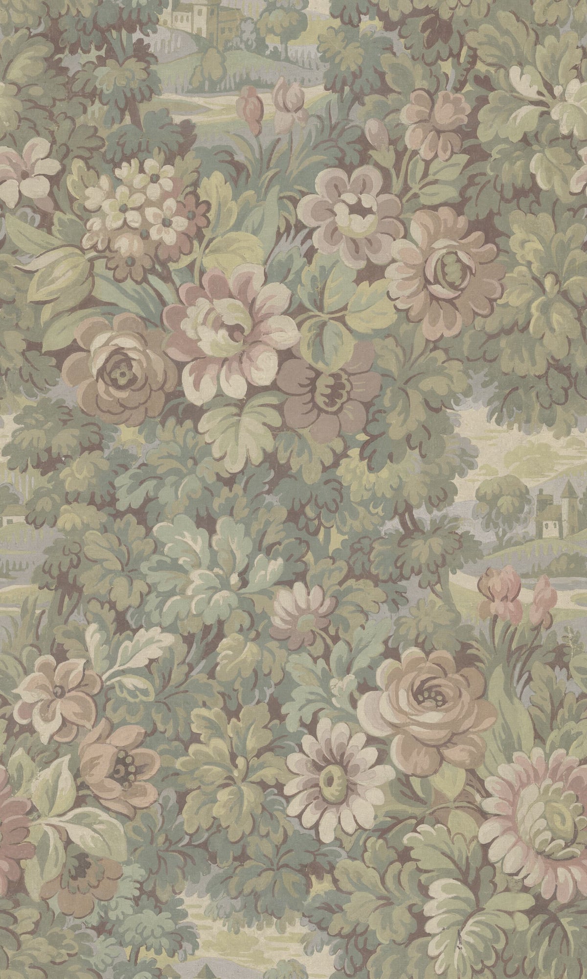 Botanical Manor, Soft Mural Wallpaper - pure wallpaper artwork
