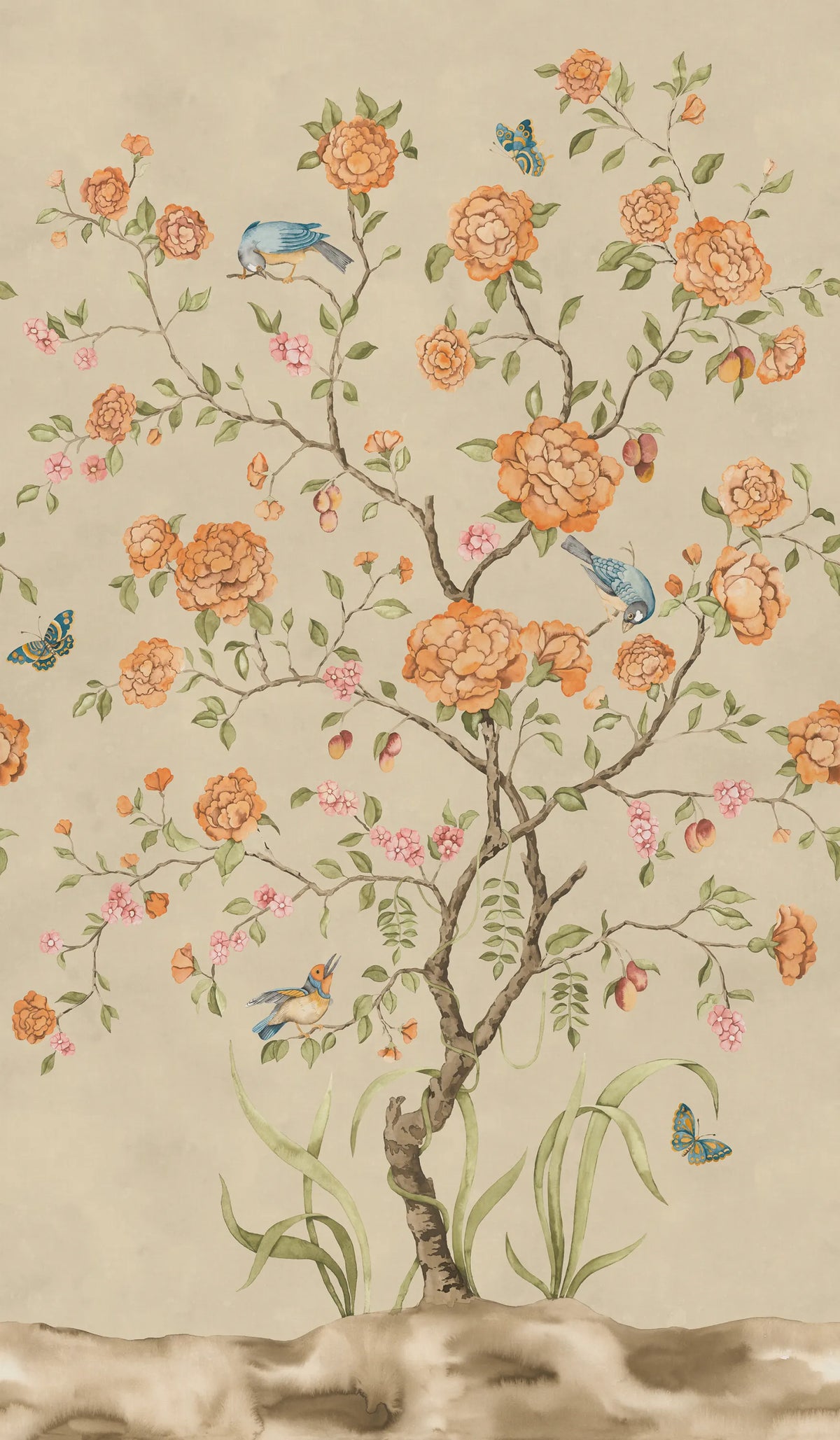 Chinoiserie Botanica, Yellow Mural Wallpaper - pure wallpaper artwork