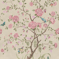 Chinoiserie Botanica, Pink Mural Wallpaper - pure wallpaper artwork