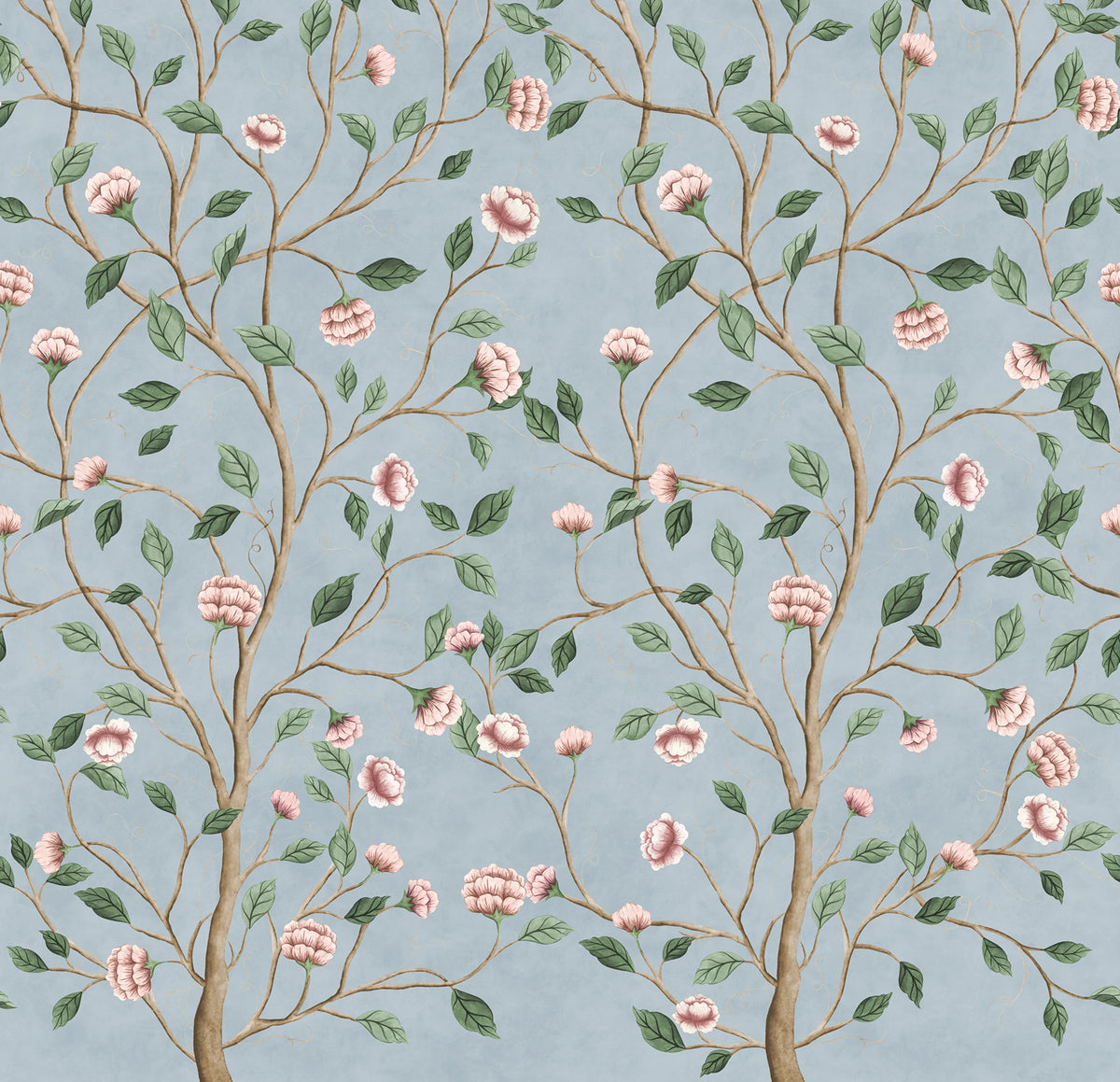Silent Bloom, Blue Mural Wallpaper - pure wallpaper artwork