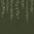 Hanging Leaves, Dark Green Mural Wallpaper - pure wallpaper artwork