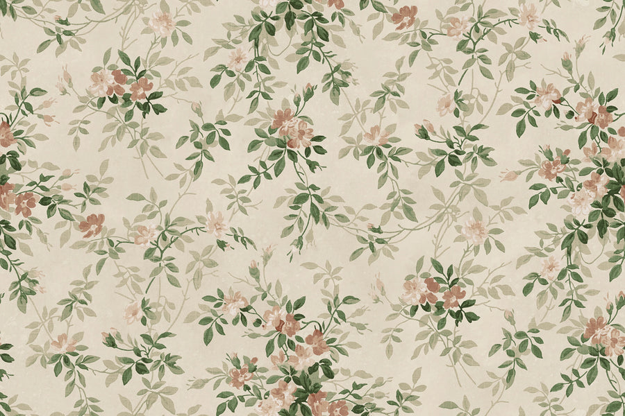 Wildflower Vista, Beige Mural Wallpaper