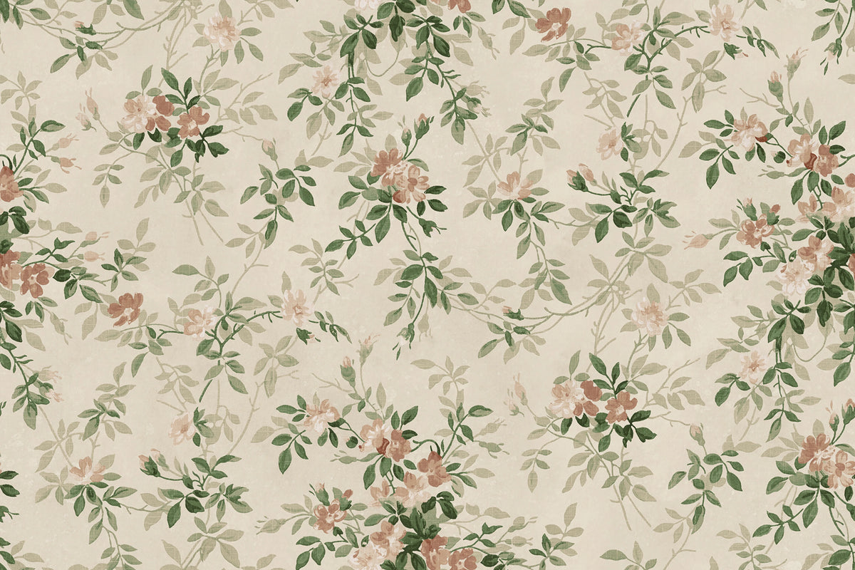 Wildflower Vista, Beige Mural Wallpaper - pure wallpaper artwork