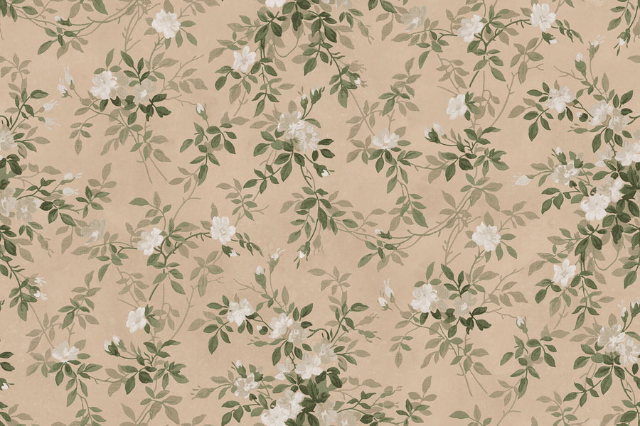 Wildflower Vista, Peach Mural Wallpaper