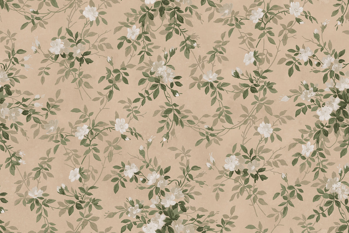 Wildflower Vista, Peach Mural Wallpaper - pure wallpaper artwork