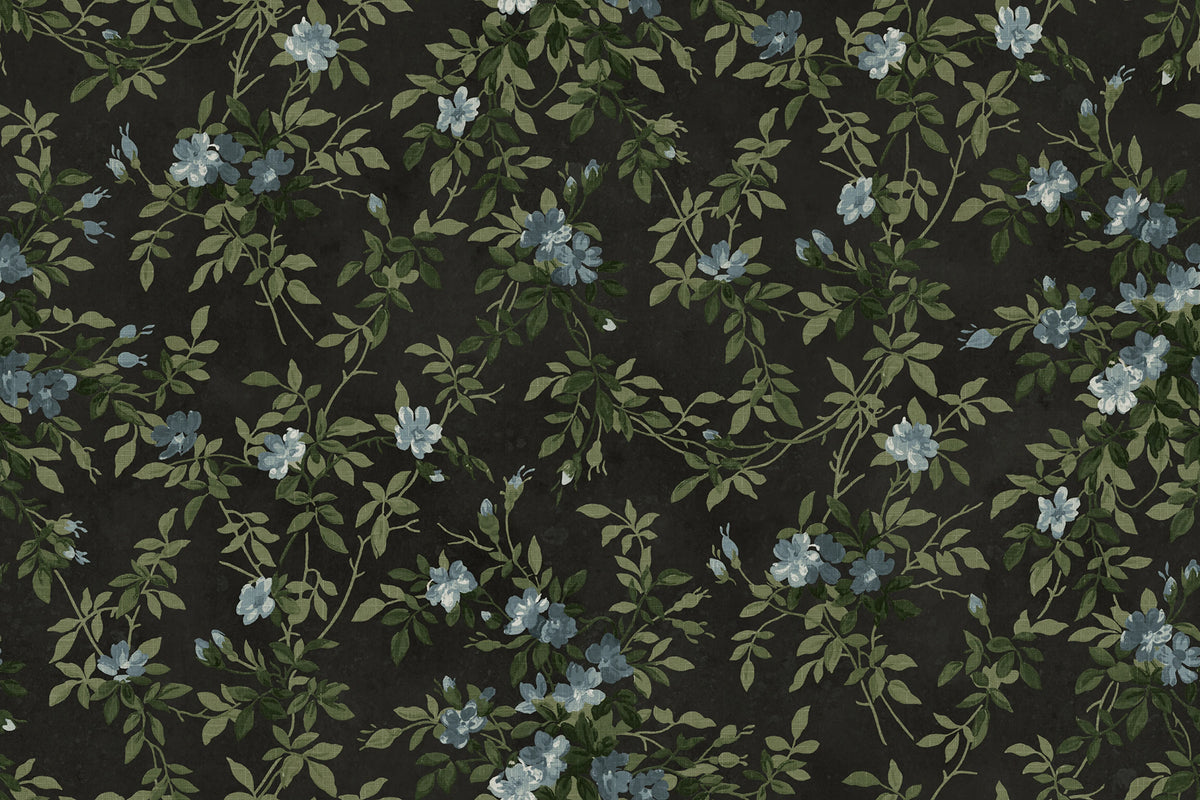 Wildflower Vista, Black Mural Wallpaper - pure wallpaper artwork