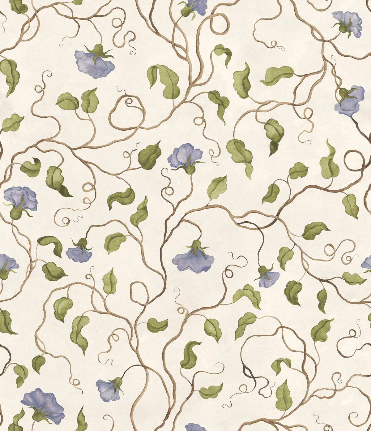 Soft Vines, Blue Mural Wallpaper - pure wallpaper artwork