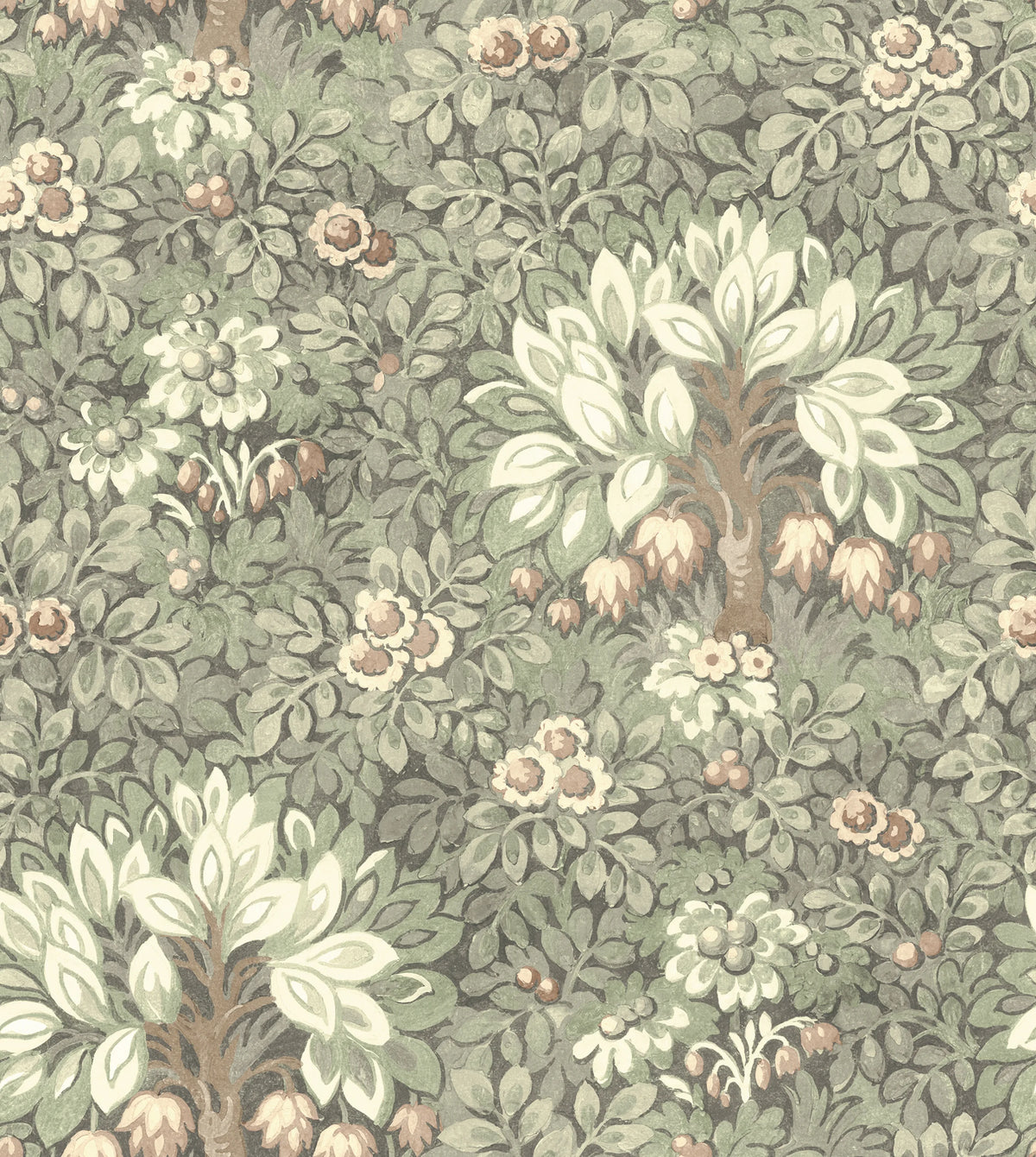 Flower Tree, Light Green Mural Wallpaper - pure wallpaper artwork