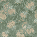 Midnight Peony, Green Mural Wallpaper - pure wallpaper artwork