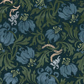 Midnight Peony, Blue Mural Wallpaper - pure wallpaper artwork