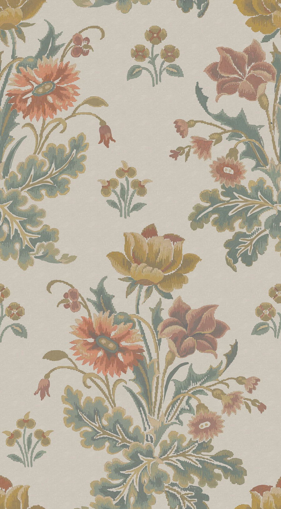 Meadow Bouquet, Beige Mural Wallpaper