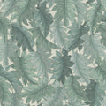 Swirling Fern, Teal Mural Wallpaper - pure wallpaper artwork