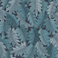 Swirling Fern, Blue Mural Wallpaper - pure wallpaper artwork