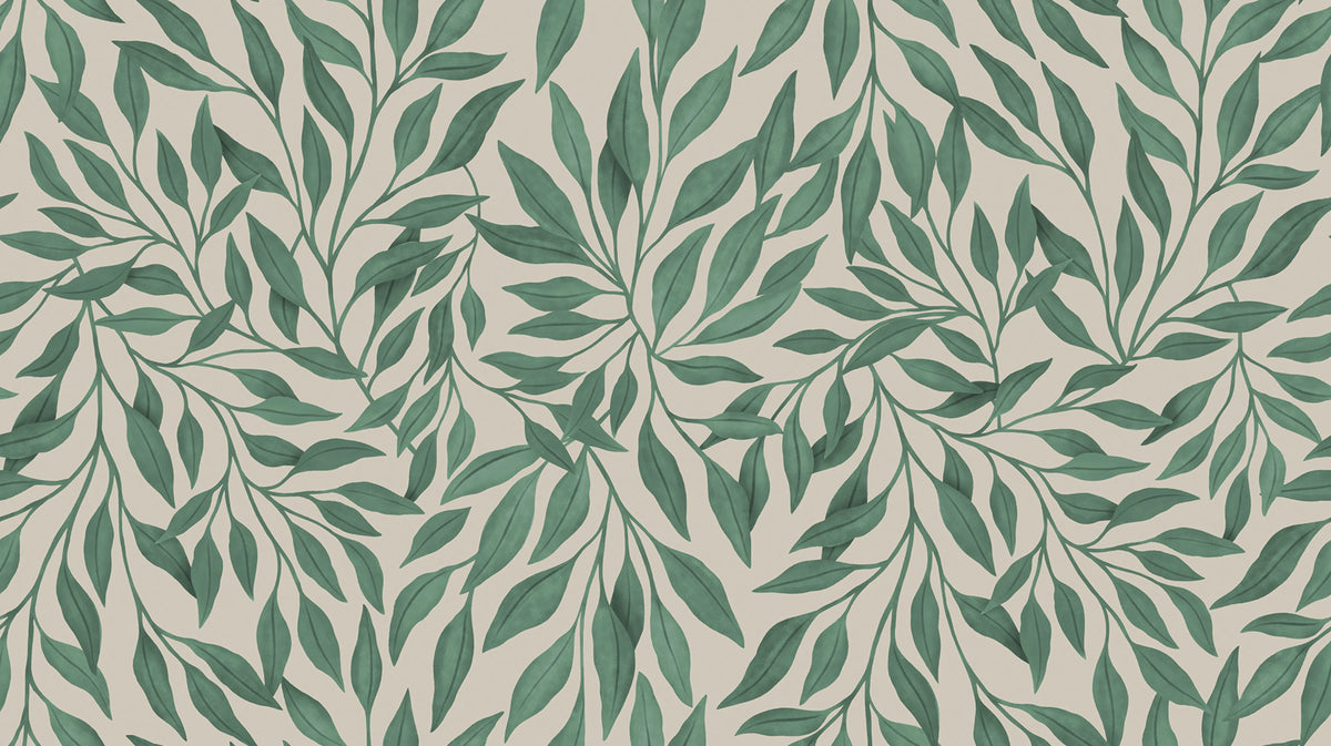 Willow, Green Mural Wallpaper - pure wallpaper artwork