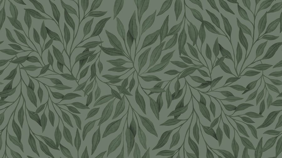 Willow, Dark Green Mural Wallpaper