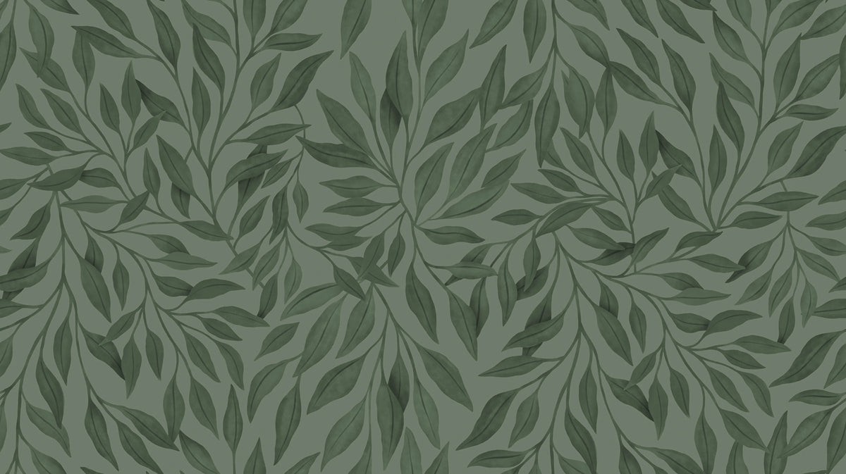 Willow, Dark Green Mural Wallpaper - pure wallpaper artwork