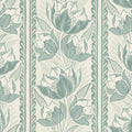 Tulip Stripes, Green Mural Wallpaper - pure wallpaper artwork