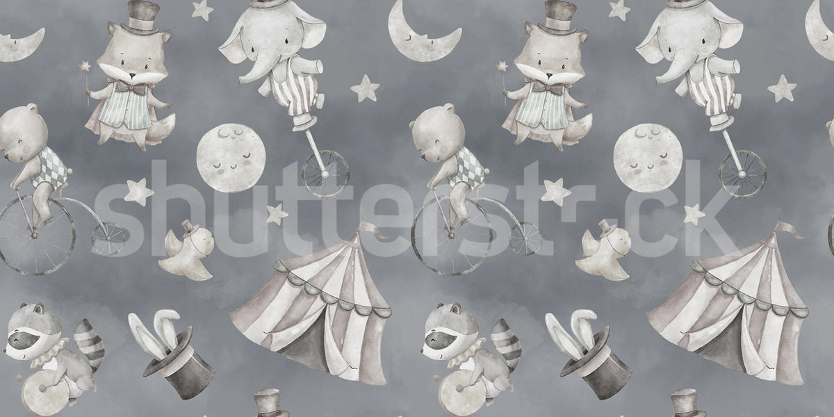 Circus Dream, Gray Mural Wallpaper - pure wallpaper artwork