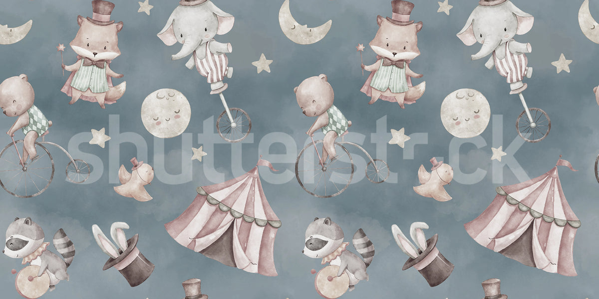 Circus Dream, Vintage Mural Wallpaper - pure wallpaper artwork
