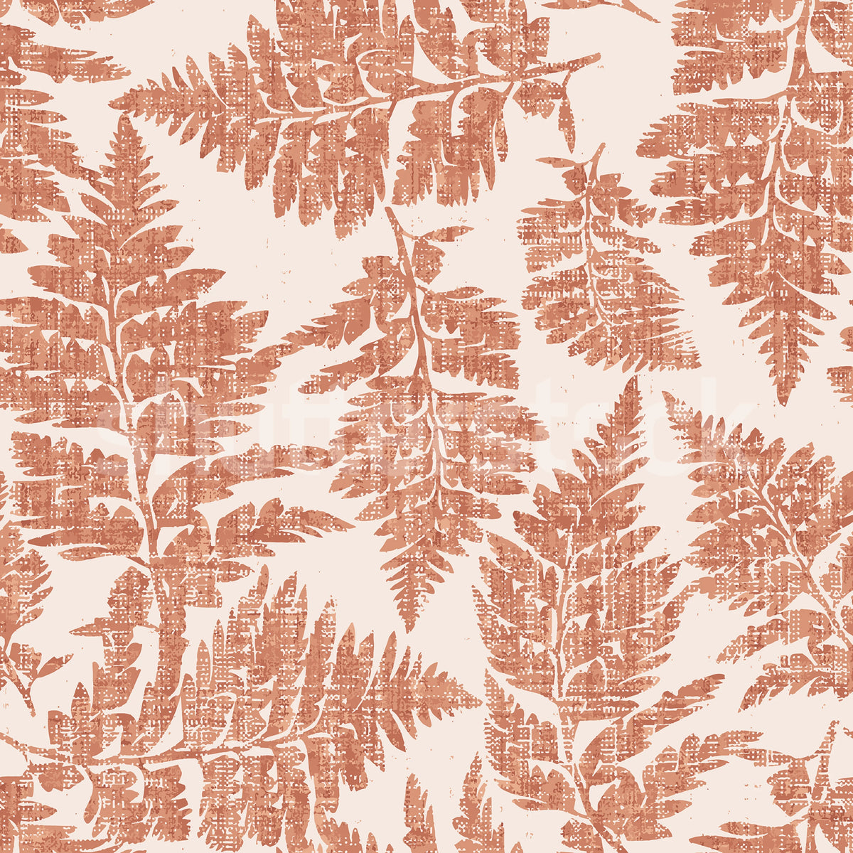 Fern Print, Rust Mural Wallpaper - pure wallpaper artwork