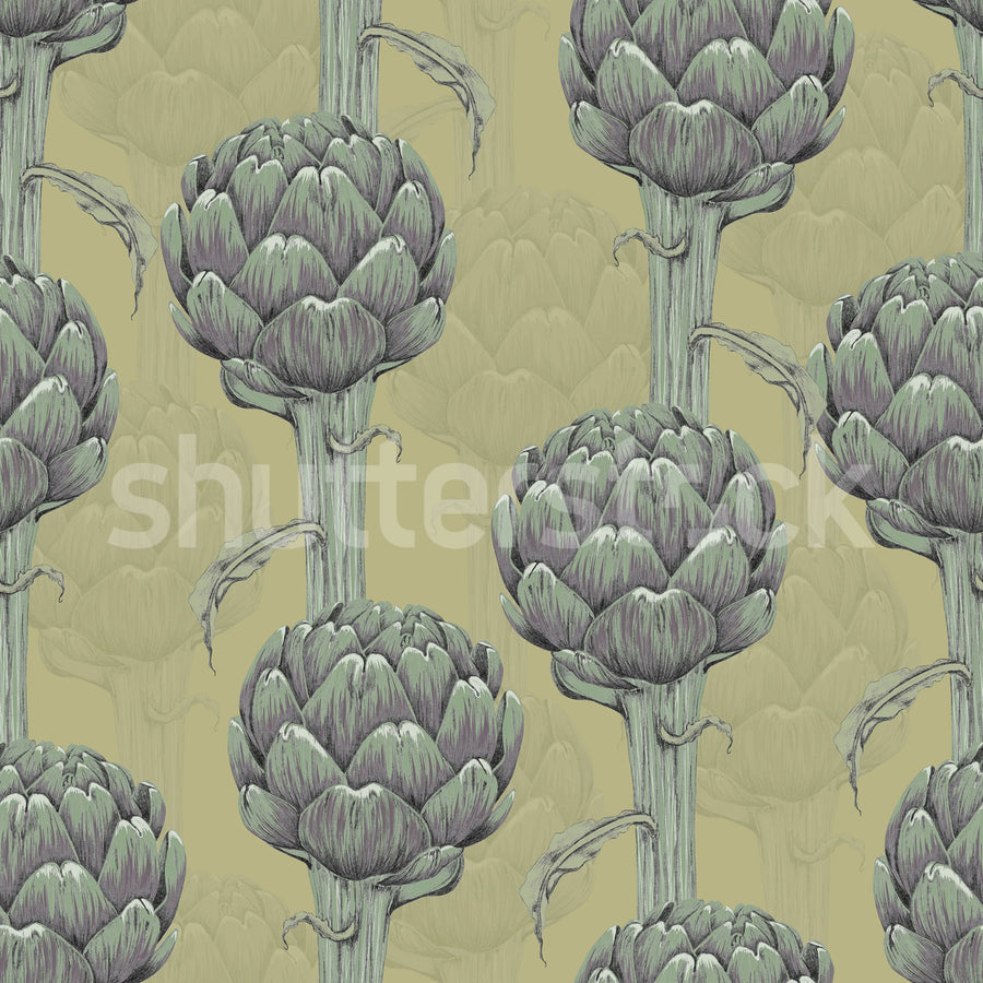 Cynara Grace, Soft Green Mural Wallpaper