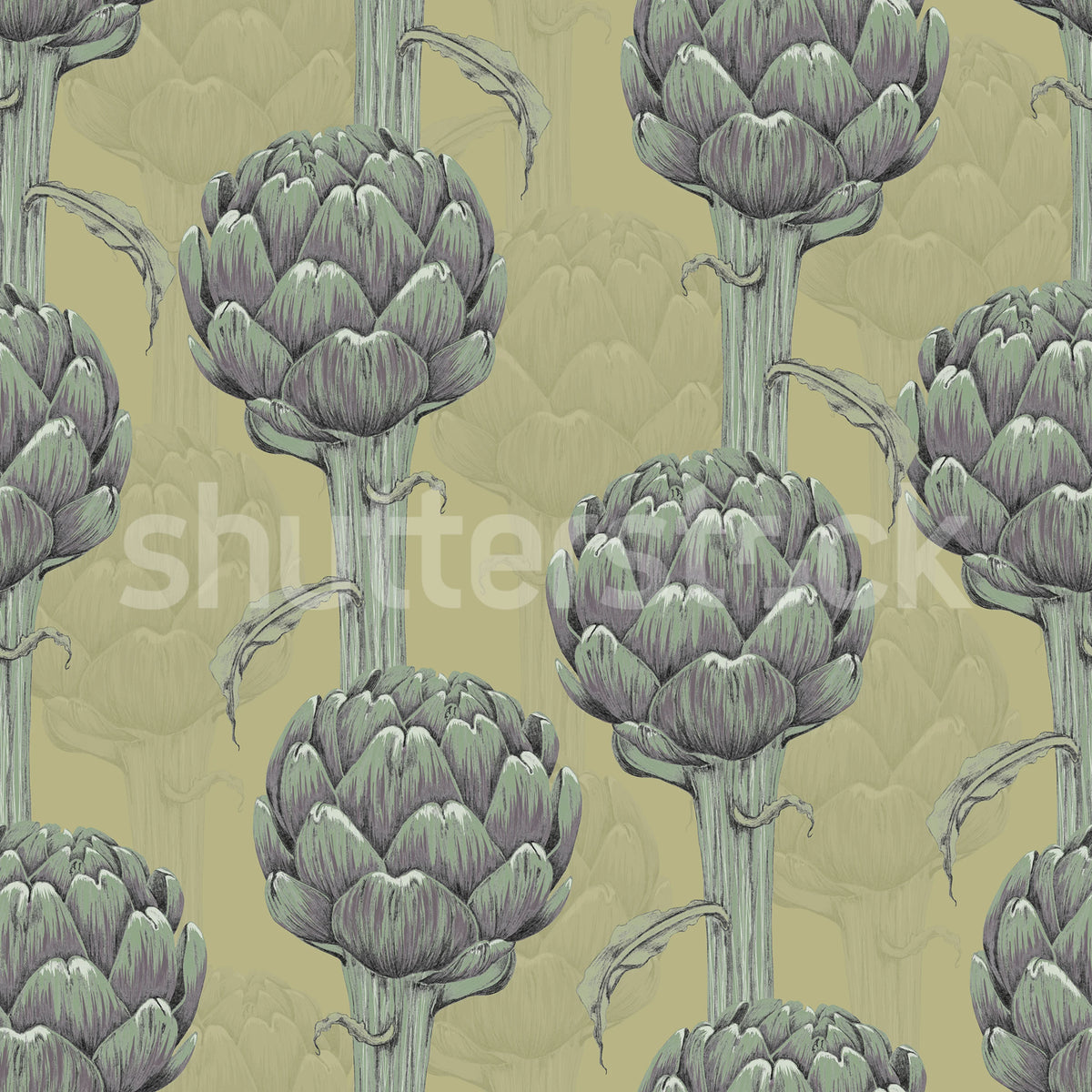 Cynara Grace, Soft Green Mural Wallpaper - pure wallpaper artwork