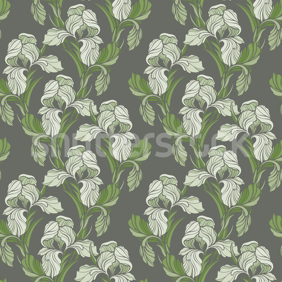Garland Flora, Green Mural Wallpaper - pure wallpaper artwork