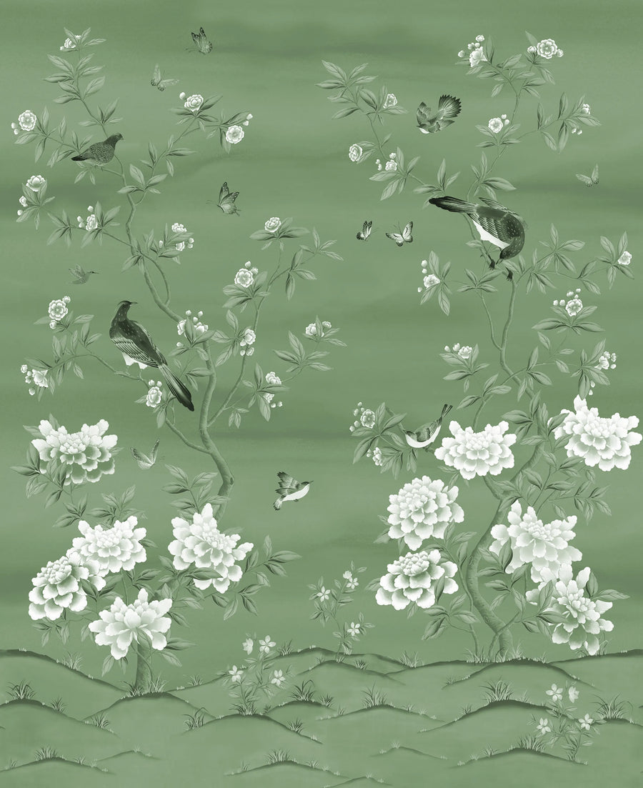 Garden of Harmony, Green Mural Wallpaper