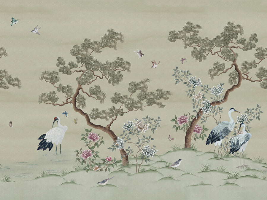 Pine Grove, Green Mural Wallpaper