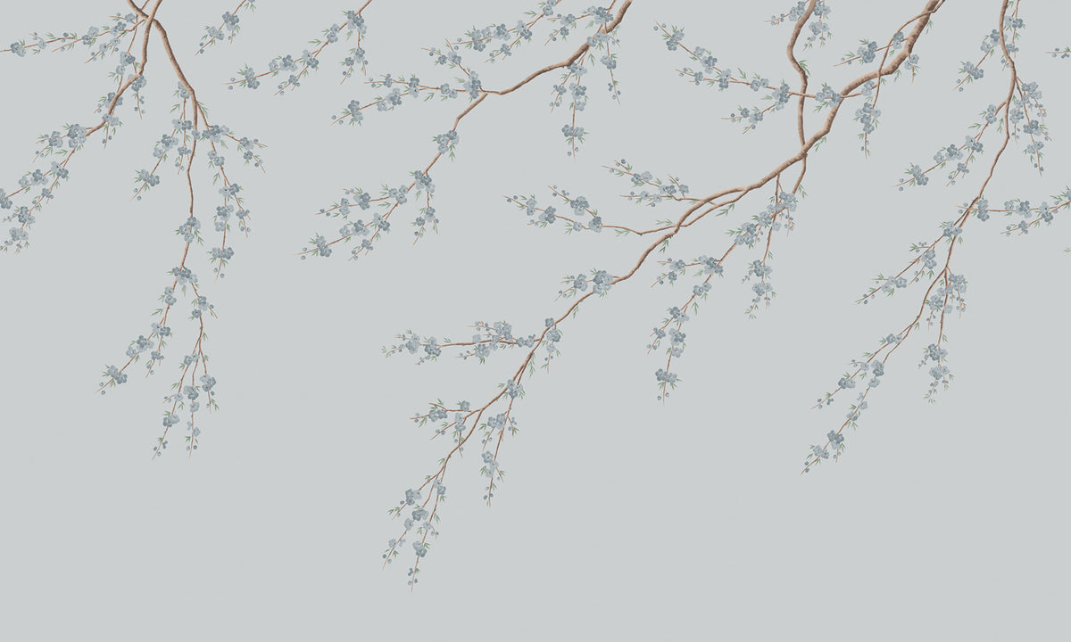 Spring Breeze, Blue Mural Wallpaper - pure wallpaper artwork