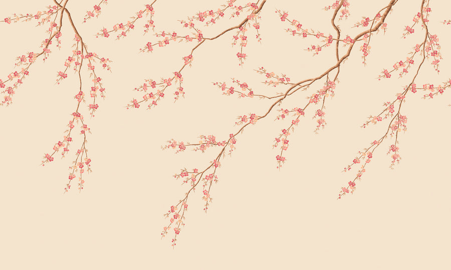 Spring Breeze, Peach Mural Wallpaper