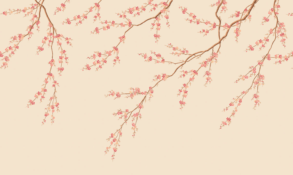 Spring Breeze, Peach Mural Wallpaper - pure wallpaper artwork