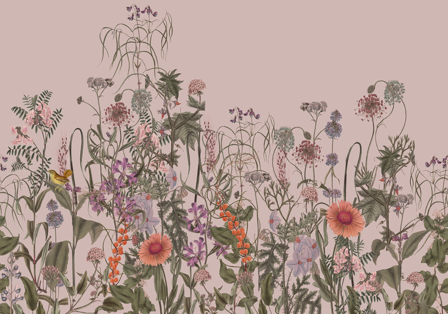 Springmeadow, Pink Mural Wallpaper