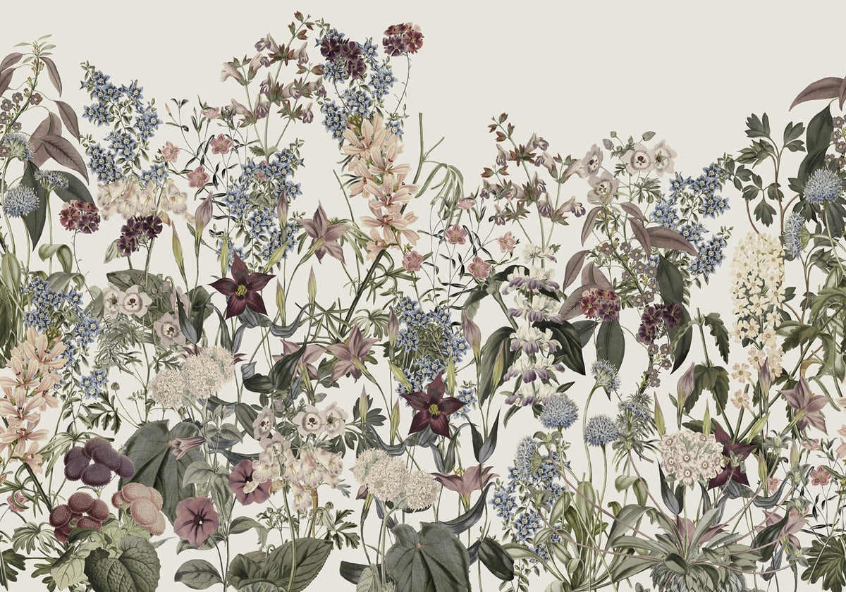 Summerland, White Mural Wallpaper - pure wallpaper artwork