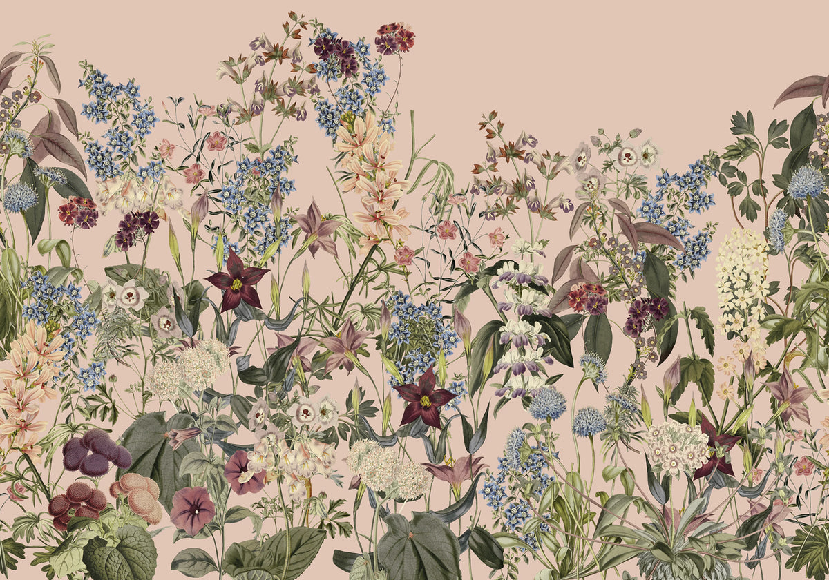 Summerland, Pink Mural Wallpaper - pure wallpaper artwork