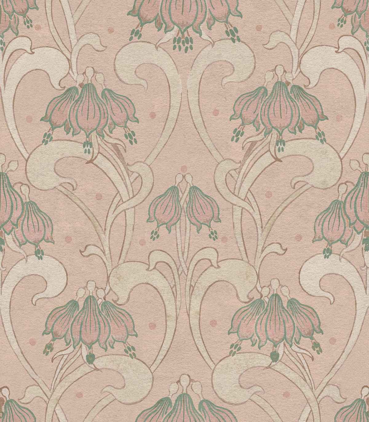 Art Nouveau Flower, Pink Mural Wallpaper - pure wallpaper artwork