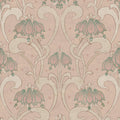 Art Nouveau Flower, Pink Mural Wallpaper - pure wallpaper artwork