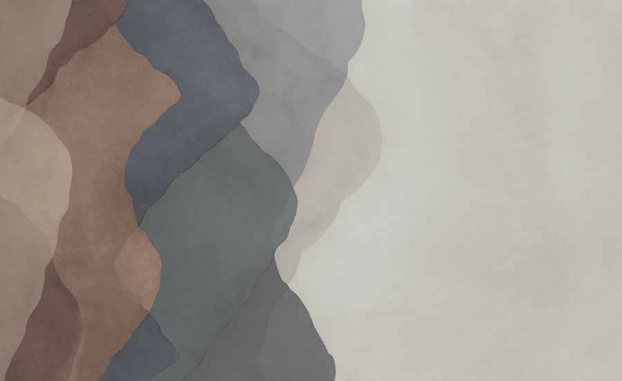 Watercolor Vertical, Blue Mural Wallpaper