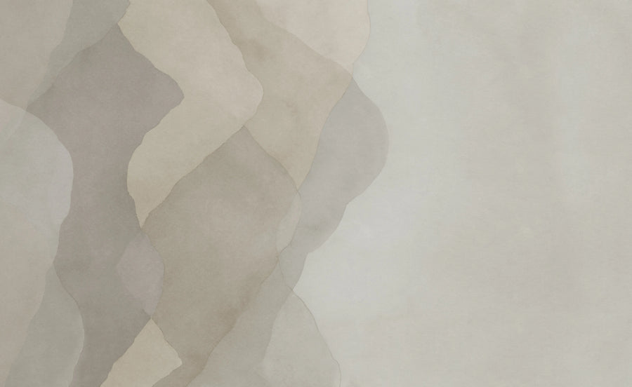 Watercolor Vertical, Beige Mural Wallpaper
