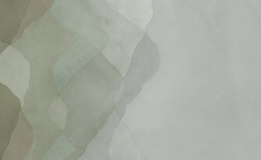 Watercolor Vertical, Green Mural Wallpaper