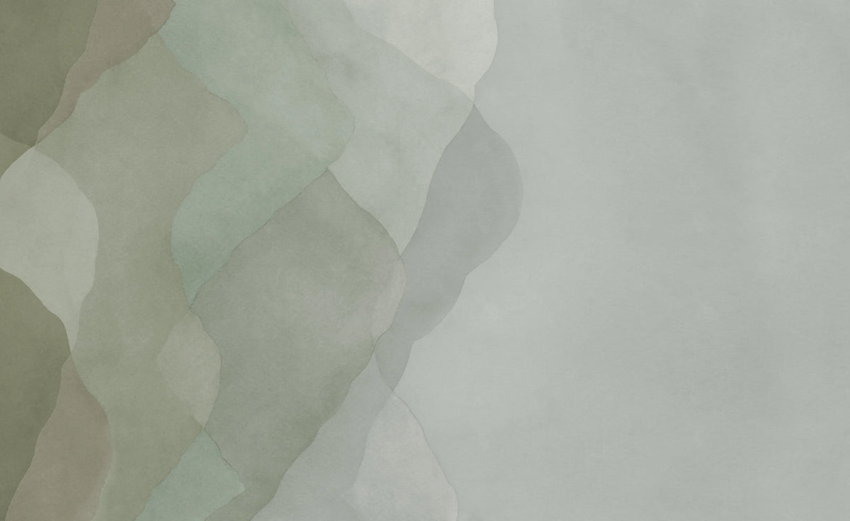 Watercolor Vertical, Green Mural Wallpaper - pure wallpaper artwork