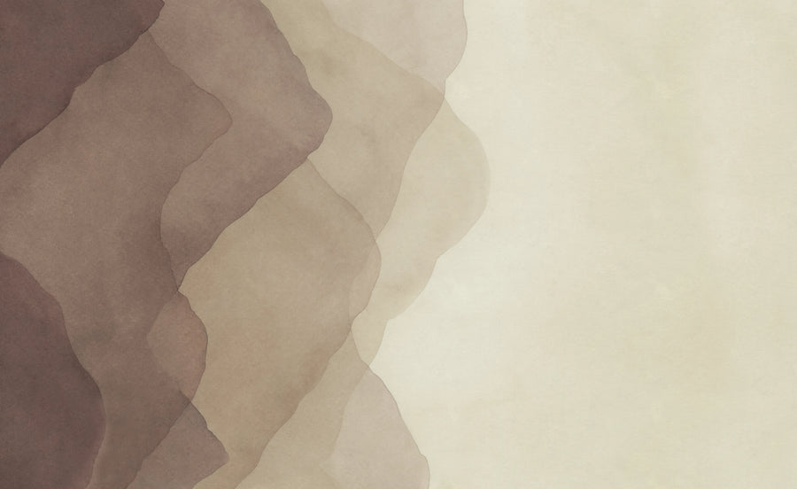 Watercolor Vertical, Brown Mural Wallpaper