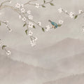 Bird in Tree, Pink Mural Wallpaper - pure wallpaper artwork