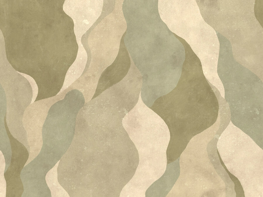 Flowing Forms, Green Mural Wallpaper