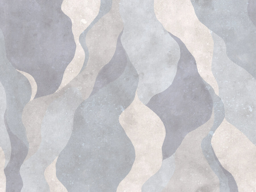 Flowing Forms, Blue Mural Wallpaper