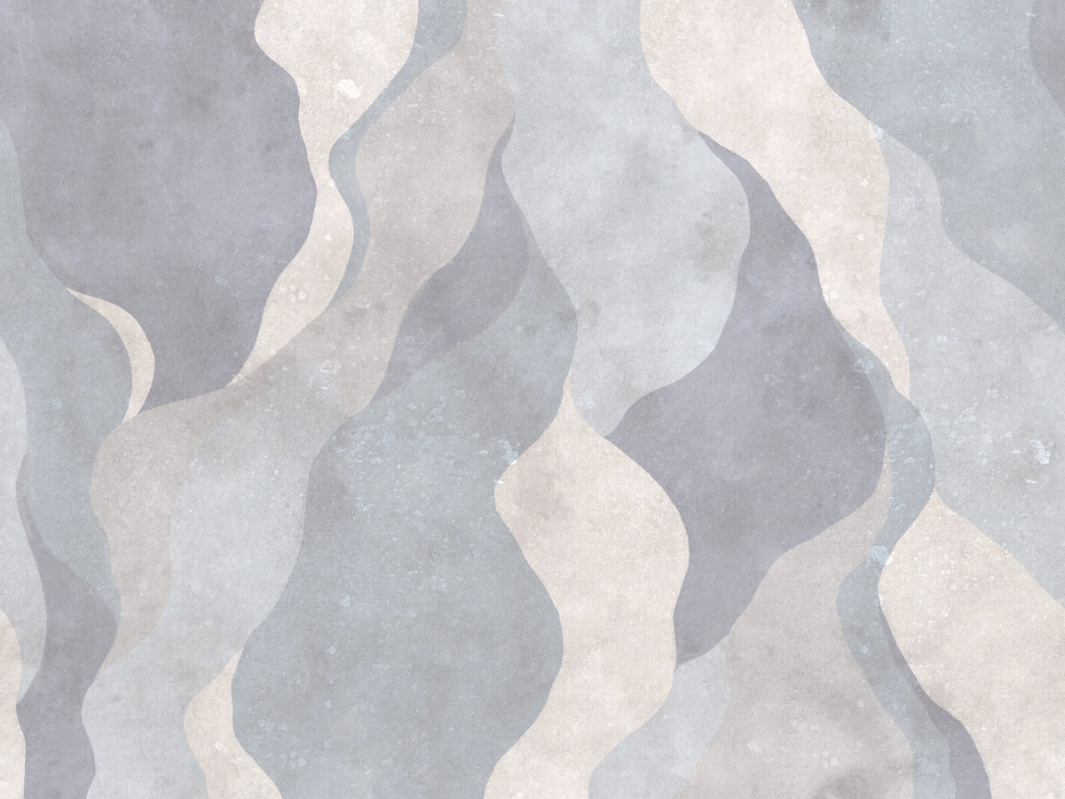 Flowing Forms, Blue Mural Wallpaper - pure wallpaper artwork