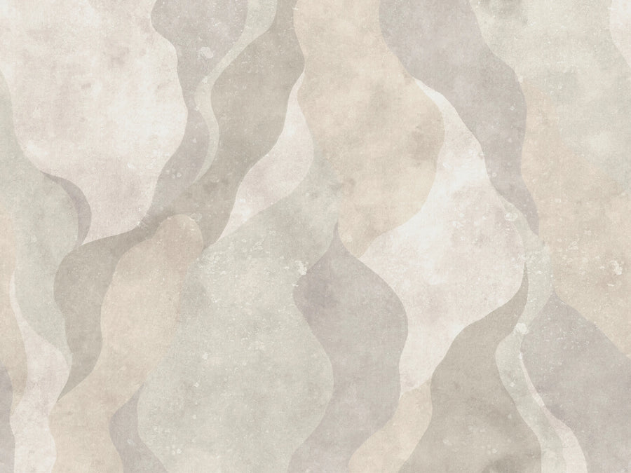 Flowing Forms, Beige Mural Wallpaper