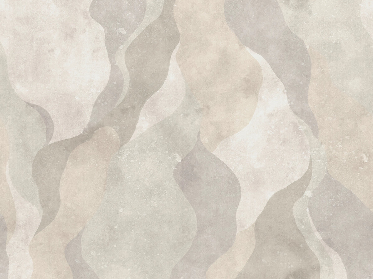 Flowing Forms, Beige Mural Wallpaper - pure wallpaper artwork